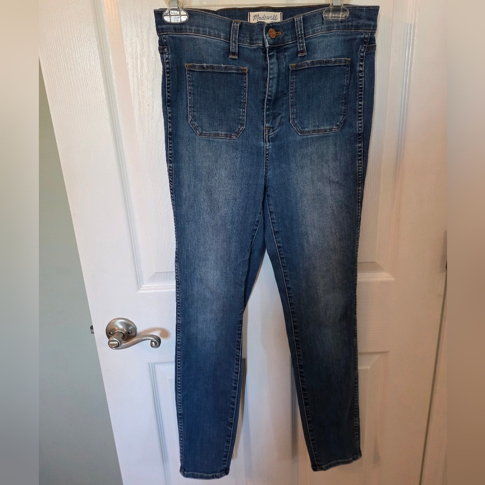 Madewell High Waisted Sailor Skinny Jeans 29 Large Pockets|nautical|retro